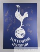 Tottenham Hotspur signed blue signage board for the Spurs Charity XI vs Celebrity Invitational XI
