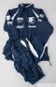 Navy & white pre-fight tracksuit worn by Tyson Fury at the face-off with Wladimir Klitschko