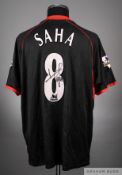 Louis Saha black and red No.8 Fulham short-sleeved shirt, 2003-04
