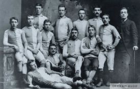 Modern print of a late Victorian Blackburn Rovers Team black and white photograph