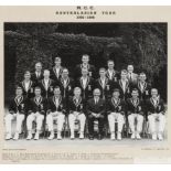 Black and white team photograph of the 1965-66 MCC tour to Australia,