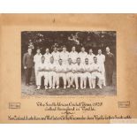 Black and white photograph of the 1929 South African cricket team,