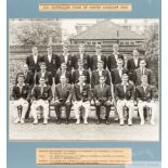 Black and white team photograph of the 25th Australian Cricket tour to England, 1968,