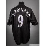 Les Ferdinand black and blue No.9 Leicester City short-sleeved shirt, 2003-04