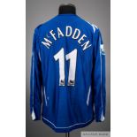 James McFadden blue No.11 Everton long-sleeved shirt, 2006-07
