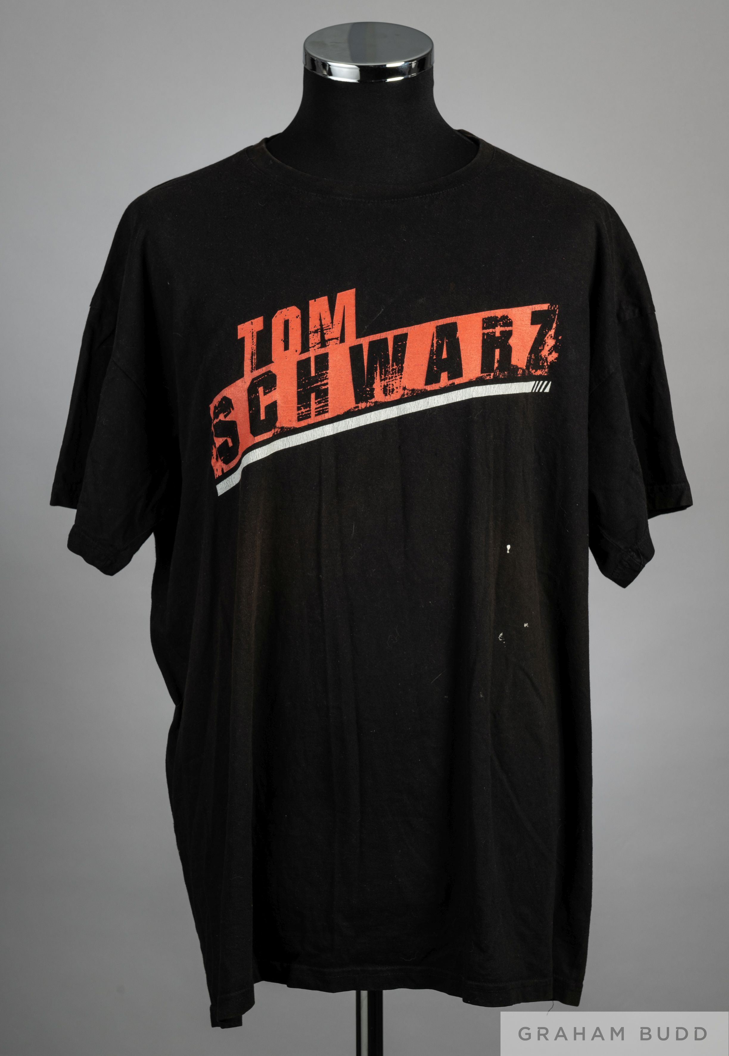 Tom Schwarz black pre-fight worn t-shirt v Tyson Fury,