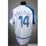Daniel Pavlovic blue and white No.14 Grasshoppers short-sleeved shirt