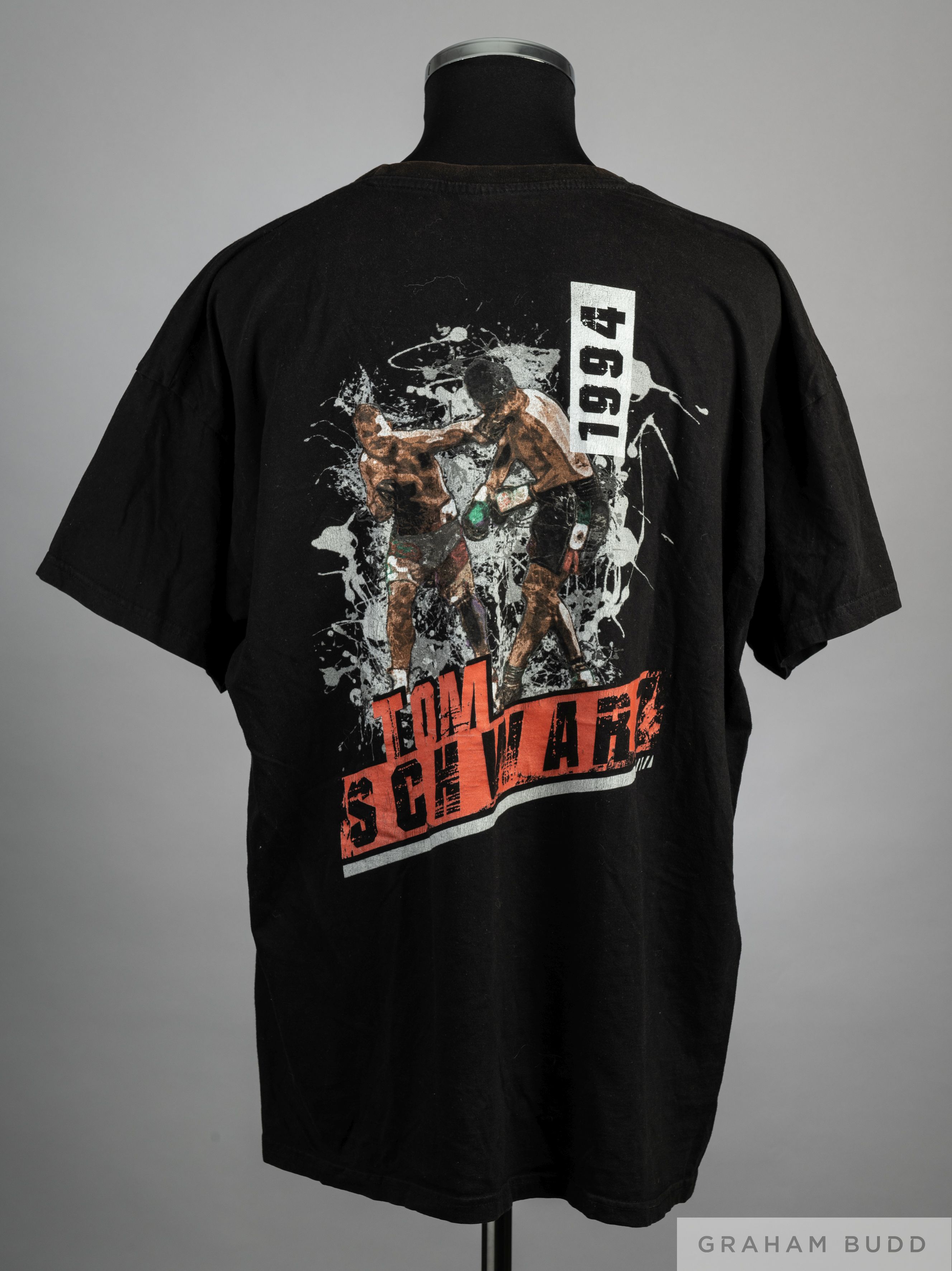 Tom Schwarz black pre-fight worn t-shirt v Tyson Fury, - Image 2 of 2
