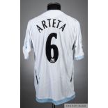 Mikel Arteta white and blue No.6 Everton short-sleeved shirt, 2006-07