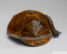 Yorkshire County rugby representative cap, 1887