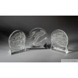 Three 1992 Albertville Winter Olympic Lalique limited edition paperweights