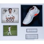 Jimmy Anderson 600th commemorative signed shoe display