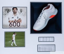Jimmy Anderson 600th commemorative signed shoe display