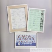 Six signed pieces relating to Derbyshire County Cricket Club