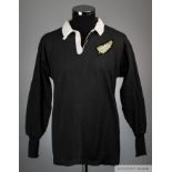 Bruce McLeod black and white No.2 New Zealand match worn rugby shirt, 1967