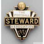 A gilt-metal and enamel 1931 F.A. Cup Steward's badge