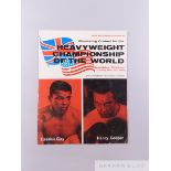 Programme for the Cassius Clay v Henry Cooper fight at Wembley Stadium 18th June 1963