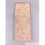 An album of cricket team autographs from 1937-38