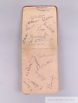 An album of cricket team autographs from 1937-38