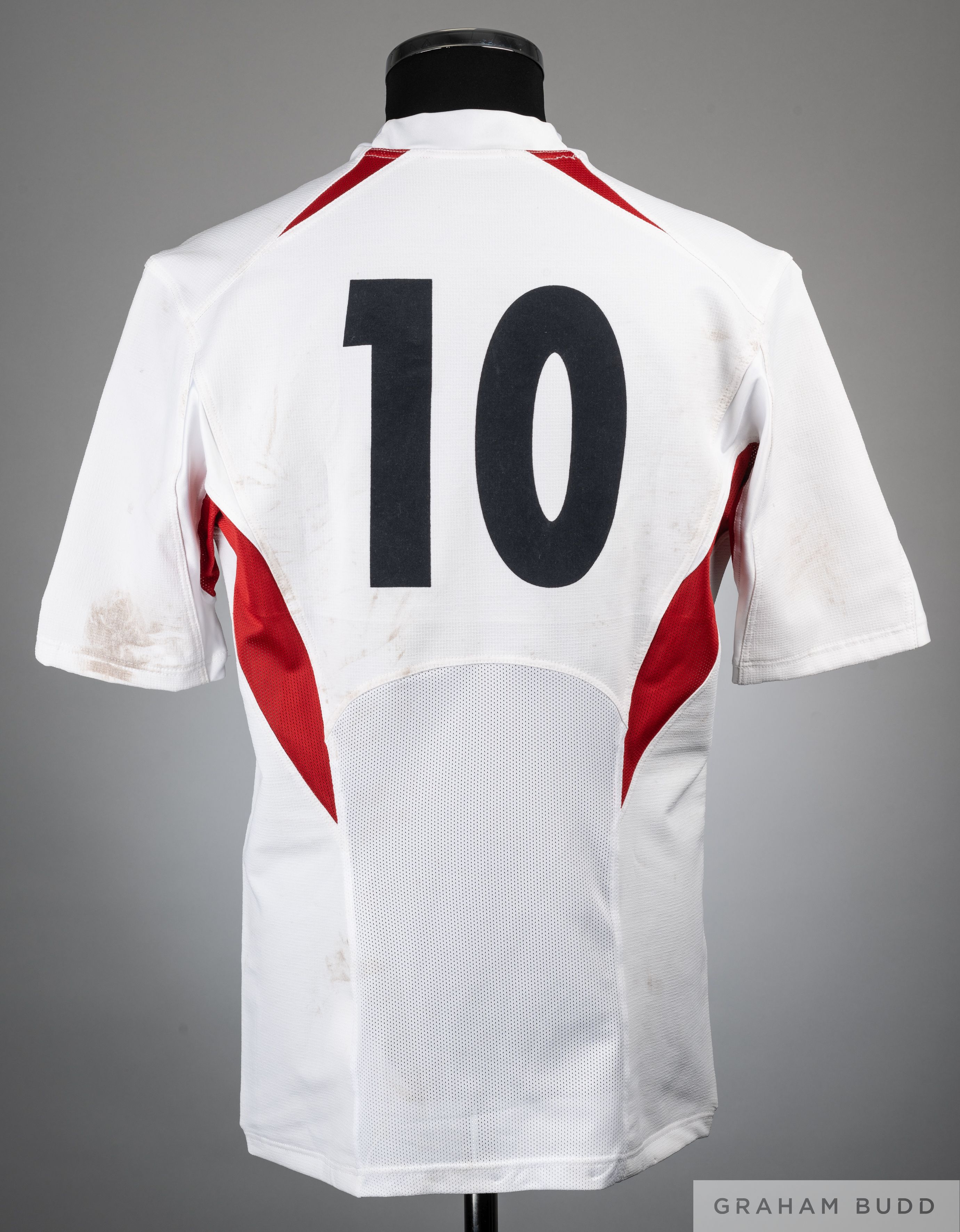 Jonny Wilkinson white and red No.10 England Rugby World Cup Final shirt - Image 2 of 3