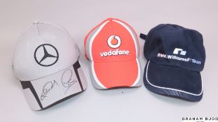 Five F1 driver baseball caps