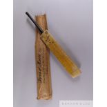 Gunn and Moore miniature cricket bat signed by the Australian Invincibles touring side