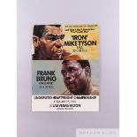 Programme for the Mike Tyson v Frank Bruno fight at the Las Vegas Hilton, February 25th 1989