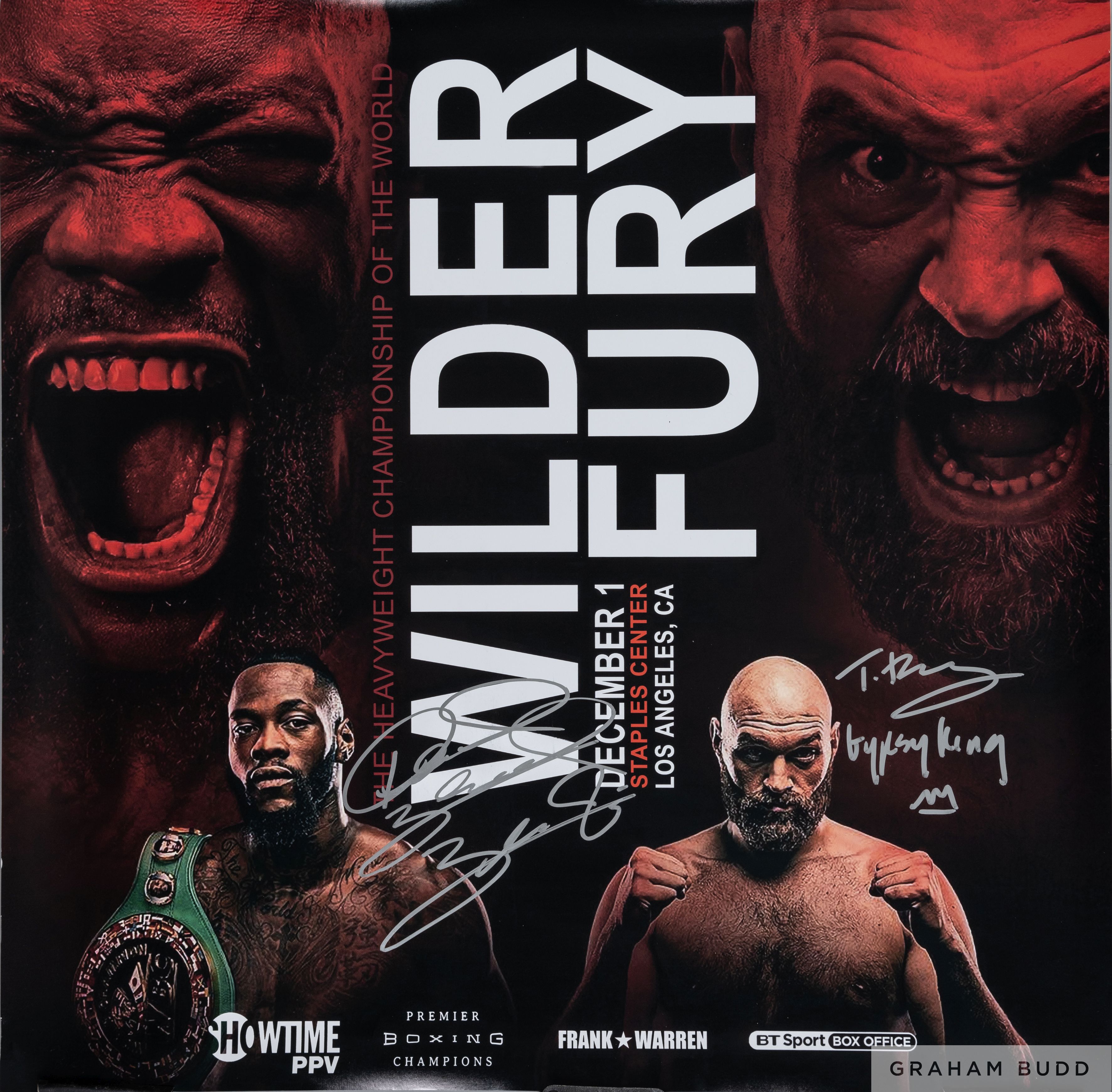 Deontay Wilder v. Tyson Fury signed fight poster