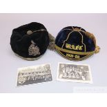 Warwick School 1921-22 cap and Prince Henry's Leeds cap