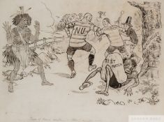 Rugby League caricature drawing by Leo C.,