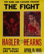 Marvin Hagler v. Thomas Hearns fight poster, 15th April 1985