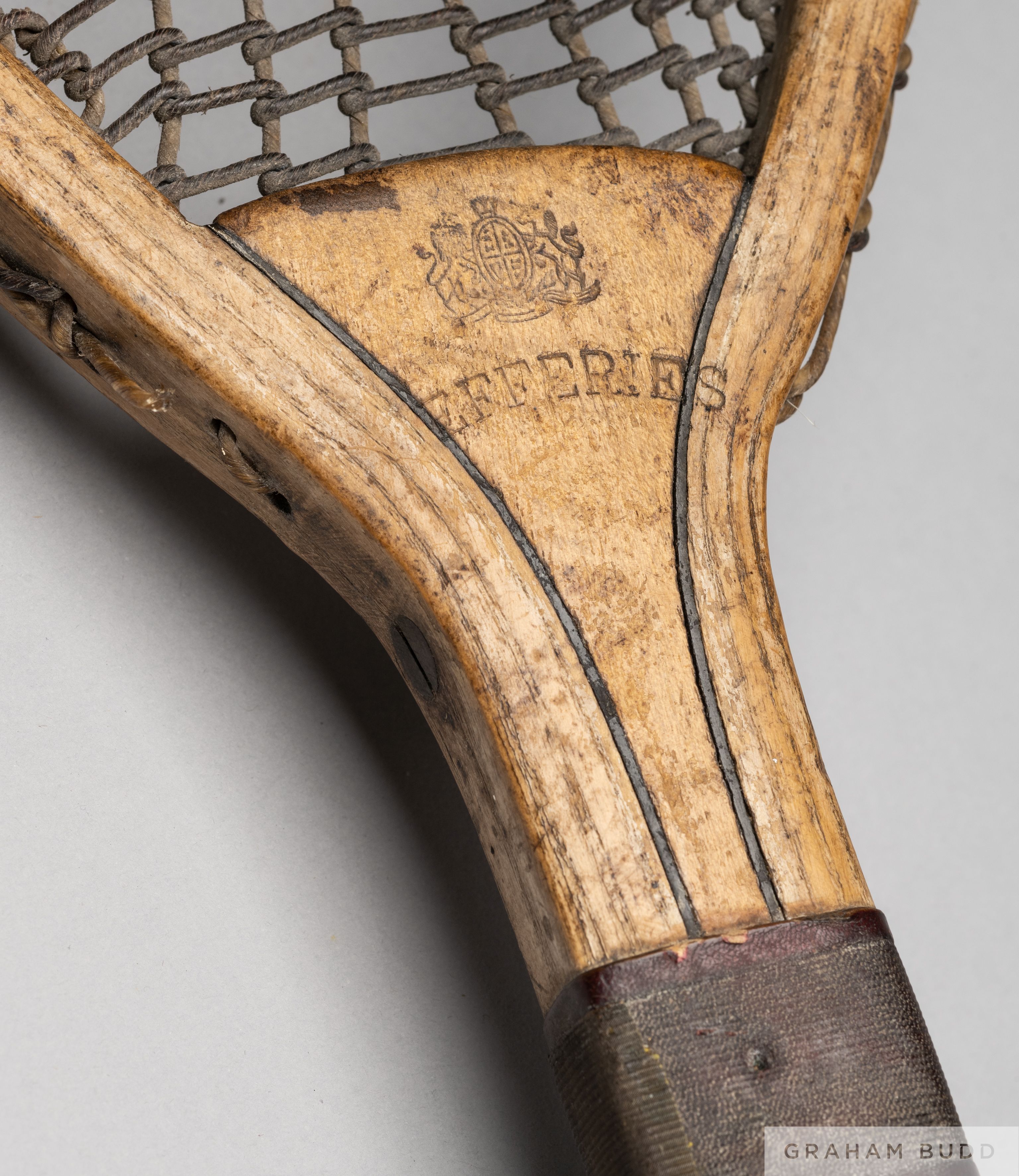 Rare Victorian Jefferies tilt-head racket, circa 1870s - Image 2 of 2