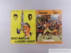 Original Official programmes for the Rocky Marciano fights against Ezzard Charles
