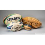 Five assorted Rugby balls