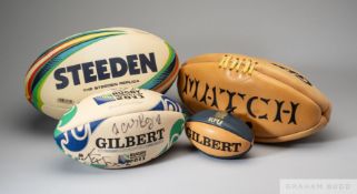 Five assorted Rugby balls