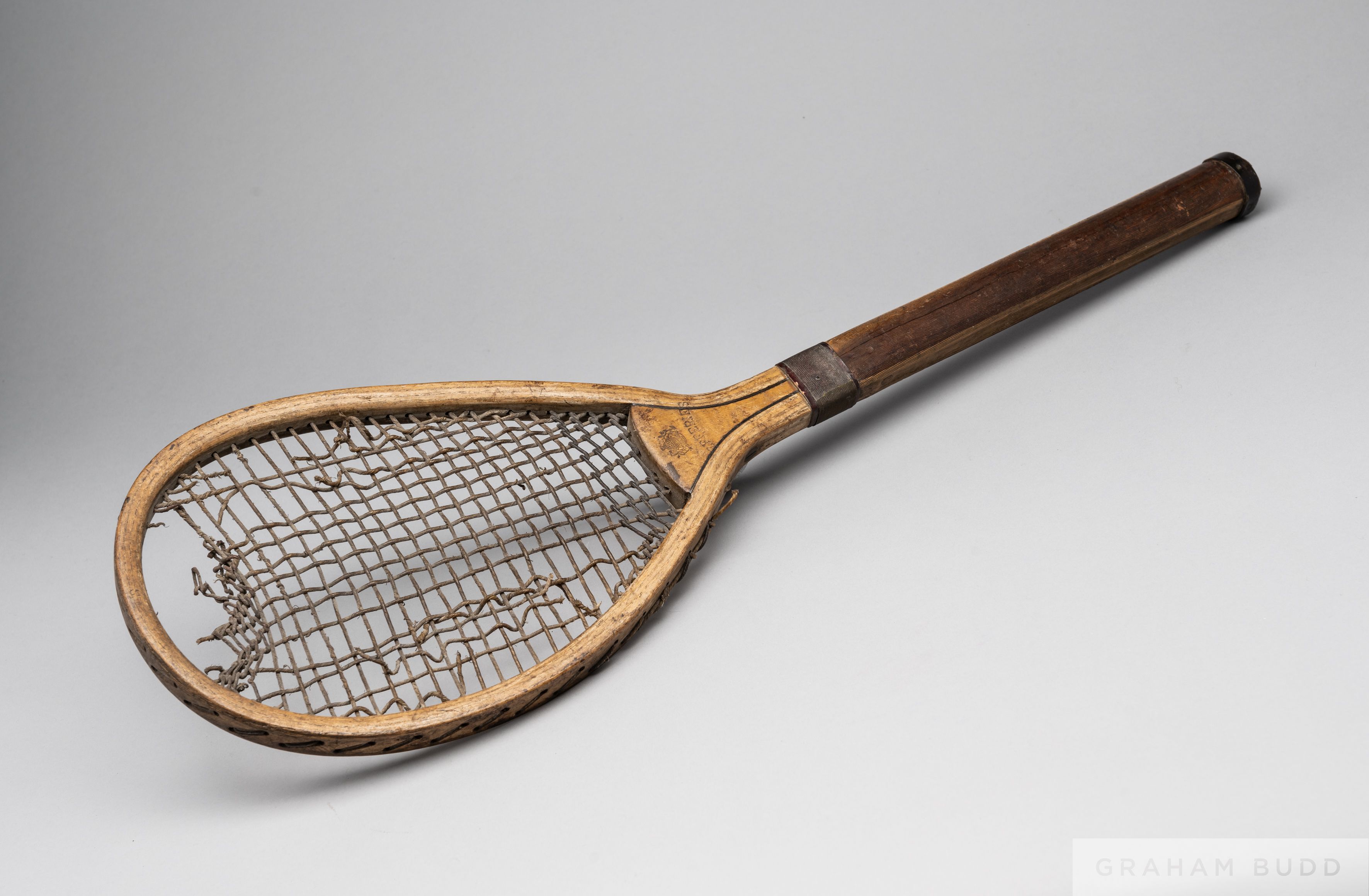 Rare Victorian Jefferies tilt-head racket, circa 1870s