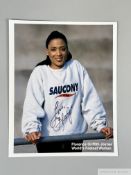 Signed colour photograph of Florence Griffiths Joyner, better known as 'Flo-Jo', signed 'love Flo-Jo