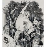 John Jensen, Rugby in the rain drawing,