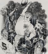 John Jensen, Rugby in the rain drawing,