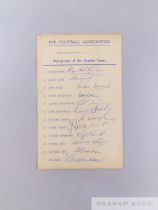 An autographed Football Association card