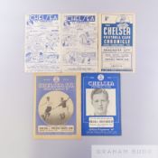 Five Chelsea home match programmes