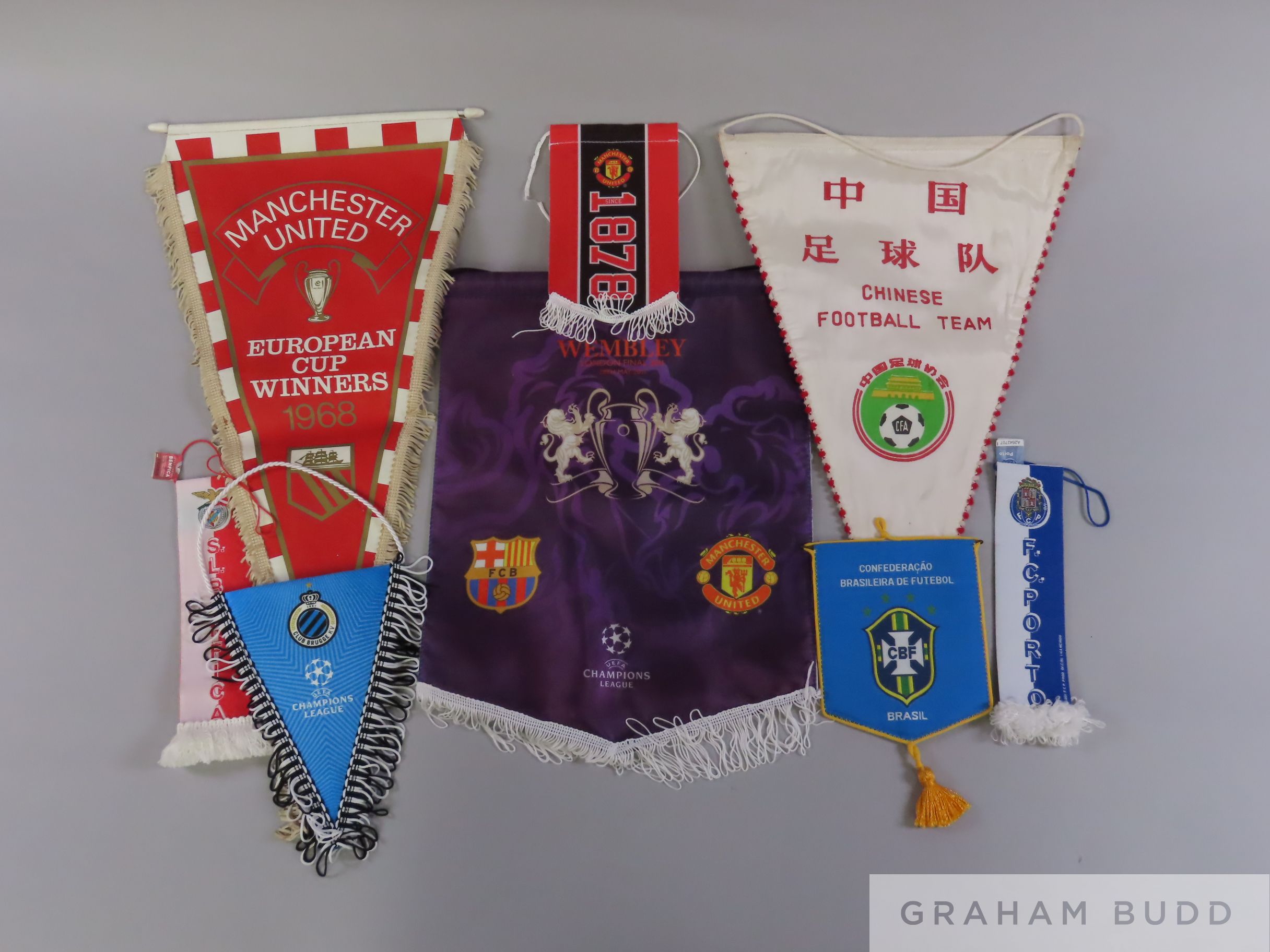 Fanion Ancien Manchester United - Pennant MU - Angleterre - Vintage Football