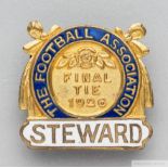 A gilt-metal and enamel 1926 F.A. Cup Steward's badge