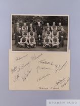 Black and white Football League (North) War Cup Winners team line-up photograph, May 1944