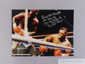 Boxing unique autographed high quality coloured photographs of James 'Buster' Douglas