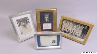 Eight framed signed photographs featuring Derbyshire County Cricket Club