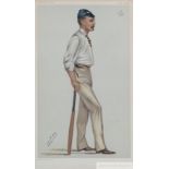 A group of seven framed and glazed Vanity Fair cricketers,