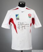 Jonny Wilkinson white and red No.10 England Rugby World Cup Final shirt