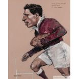 William Hewison (British, 1925-2002) Welsh rugby legend Cliff Morgan,