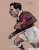 William Hewison (British, 1925-2002) Welsh rugby legend Cliff Morgan,